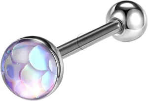New 2025 1Piece 14G Oil Luminescence Tongue Piercing Rings Stainless Tongue Stud Skull Star Studs Earrings Bcr Piercings Jewelry Gift Fashion Trendy Accessories Creative