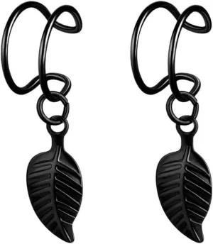 New 2025 2-20Pcs Black Stainless Adjustable Ear Cuff Wrap Clip On Earrings Non Piercing Cartilage Helix Hoop Set Jewelry Fashion Trendy Accessories Creative Gift