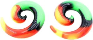 New 2025 2Pcs 3-12Mm Colorful Silicone Spiral Ear Tunnels Plugs Expander Stretcher Earrings Gauges Helix Body Piercing Jewelry Fashion Trendy Accessories Creative Gift