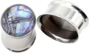 New 2025 2Pcs 8-25Mm Stainless Enamel Shell Oval Ear Tunnels Plugs Expander Stretcher Gauges Earrings Body Piercing Jewelry Fashion Trendy Accessories Creative Gift