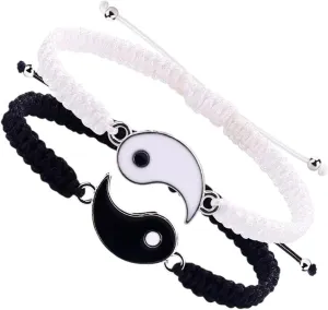 New 2025 2Pcs Couple Bracelet For Women Charm Handmade Woven Adjustable Rope Bracelets Fashion Match Student Friendship Valentine Jewelry Findings Trendy Accessories Creative Gift