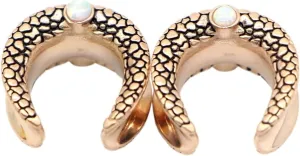 New 2025 2Pcs Inlay Opal Stainless Saddle Ear Tunnel Plug Ring Expander Fashion Body Piercing Jewelry Earrings Gift Trendy Accessories Creative