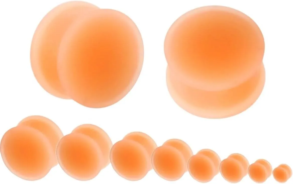 New 2025 2Pcs Skin Silicone Ear Plugs And Tunnels Flexible Lobe Piercings Earring Gauges Stretchers Expanders Body Jewelry Fashion Trendy Accessories Creative Gift