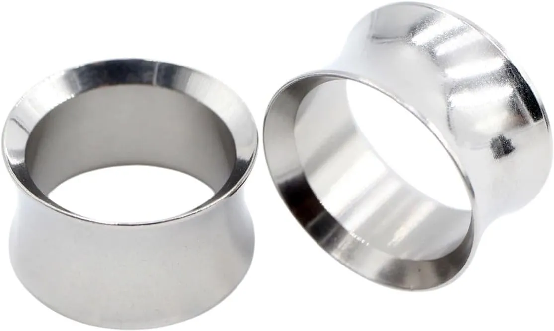 New 2025 2Pcs Stainless Hollow No-Screw Flare Ear Tunnels Plugs Expander Stretcher Gauges Earrings Body Piercing Jewelry Fashion Trendy Accessories Creative Gift