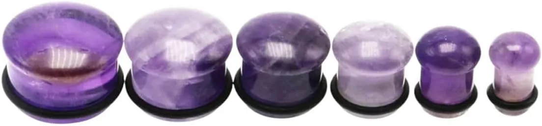 New 2025 2Pcs/Lot Natural Stone Ear Plug And Tunnels Single Flared White Opal Earring Piercings Gauges Expander Body Jewelry Fashion Trendy Accessories Creative Gift