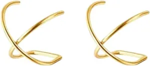 New 2025 4 Pcs Stainless Ear Cuff Criss Cross Double Lines Cuffs Non Piercing Helix Earcuff Cartilage Earring Jewelry Fashion Trendy Accessories Creative Gift