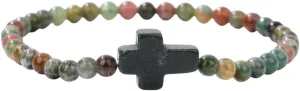 New 2025 4Mm Natural Amethysts Stone Beaded Bracelet Jesus Cross Charm Bracelets For Women Men Prayer Yoga Decoration Jewelry Commemorative With For You Accessories Trendy Creative Best For Gift