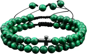 New 2025 Arrival Couples Distance Beads Bracelet Fashion Cross Tiger Eye Stone Bracelets Handmade Yoga Prayer With For You Accessories Trendy Creative Gift