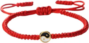 New 2025 Black White Tai Chi Pendant Bracelets For Women Men Fashion Red Rope Handmade Adjustable Bangle Jewelry Findings Prayer Colorful Gift Trendy Accessories Creative