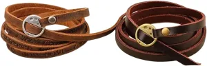 New 2025 Charmsmic Multilayer Pu Leather Charm Bracelets for Mens Women Brown Color Twisted Long Rope Words Pattern Vintage Jewelry Style Decoration Jewelry Commemorative Trendy Best for Gift