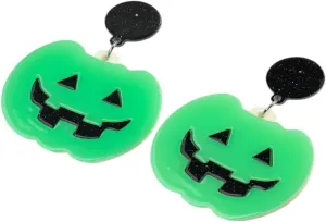 New 2025 Halloween Acrylic Glow In The Dark Drop Earring For Women Resin Ghost Big Dangle Earrings Luminous Jewelry Fashion Trendy Accessories Creative Gift