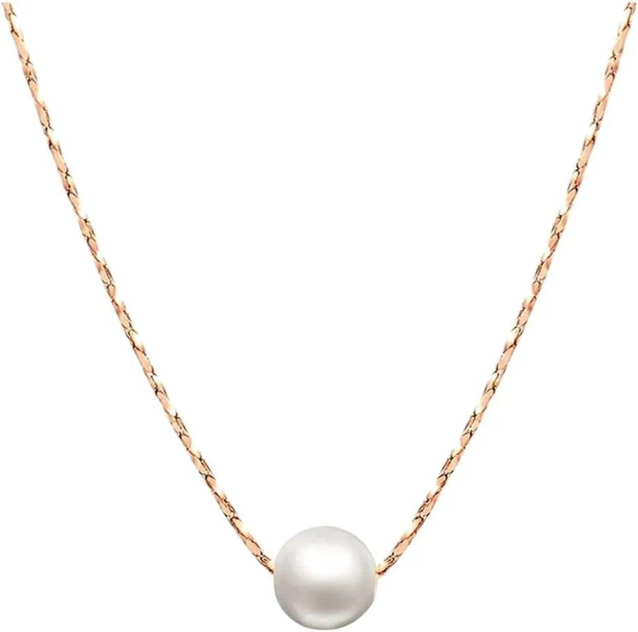 New 2025 Imitation Pearl Chain Pendant Necklace For Women Fashion Jewelry Rose Gold Color 2025 Jewelry Gift Fashion Trendy Accessories Creative