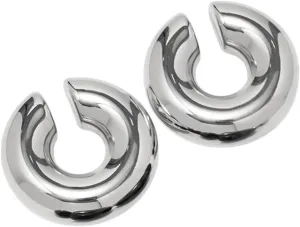 New 2025 Punk Gold Plated Stainless Chunky Ear Cuff Clip Earrings For Women Exaggerated Thick Round Jewelry Gift Fashion Trendy Accessories Creative