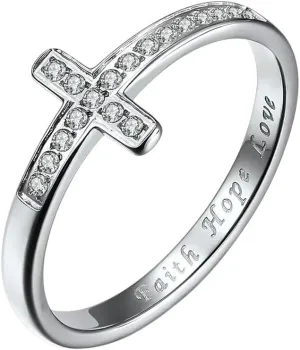 New 2025 Stainless Faith Hope Love Pave Cz Cross Ring Wedding Band For Women Men Size 5-10 Jewelry Gift Fashion Trendy Accessories Creative