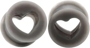 New 2025 Unisex 2Pcs Silicone Ear Plugs And Tunnels Heart Shape Flexible Expanders Tunnel Earrings Gauges Body Jewlery Piercings Jewelry Findings Fashion Trendy Accessories Gift For Women Men