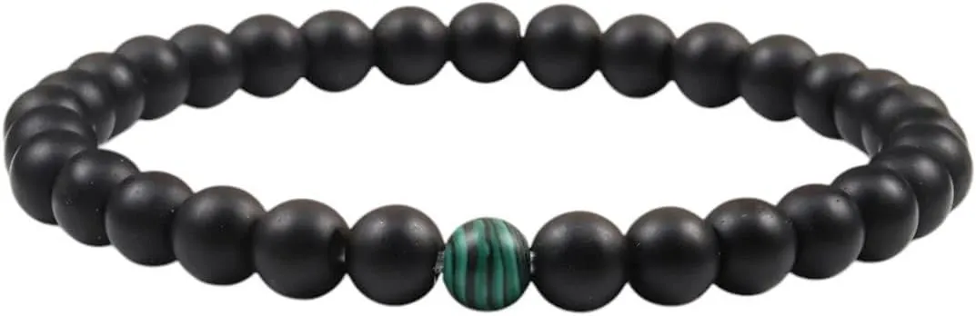New 2025 Unisex Natural Green Malachite Stone Lava Bracelets Women Men Strand Charm Buddha Beads Bracelet Yoga Prayer Handmade Jewelry Gift Fashion Trendy Accessories Creative For Women And Men