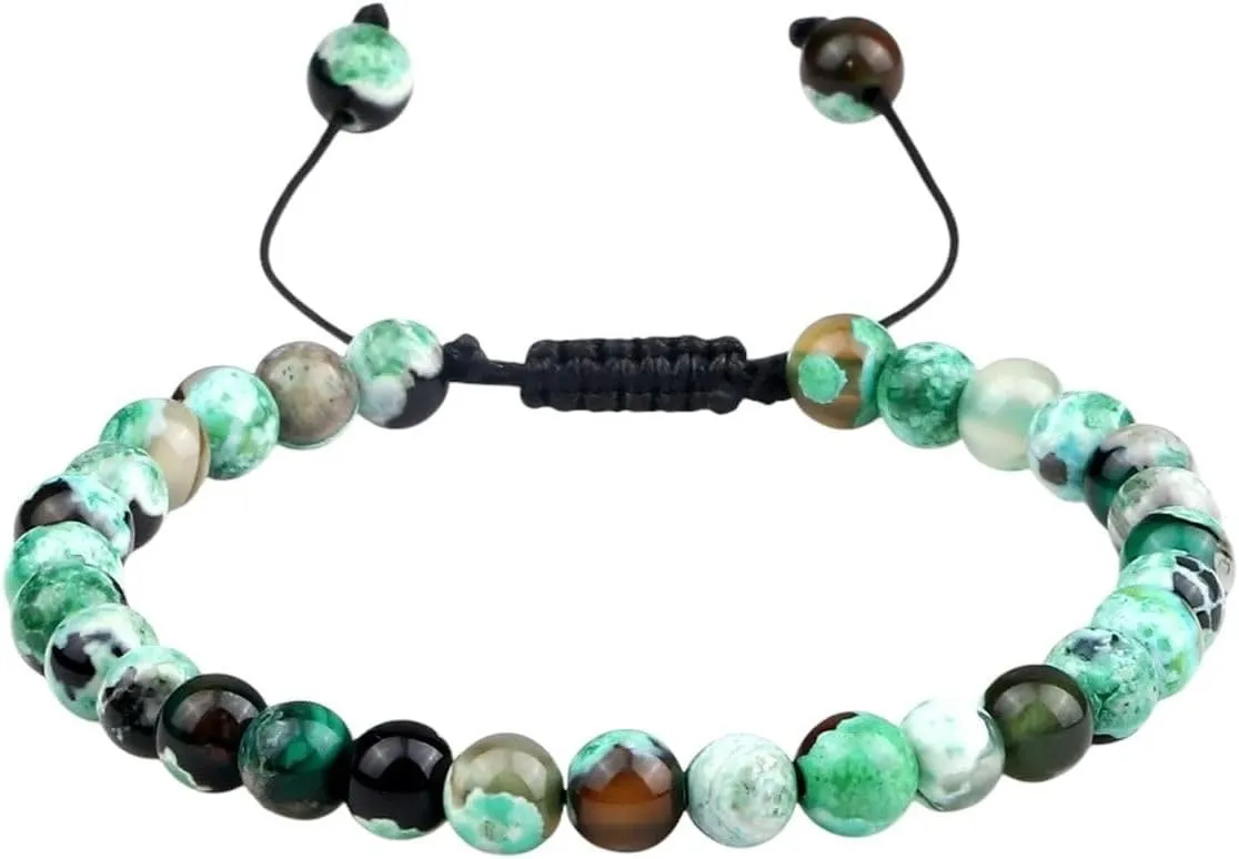 New 2025 Women 6Mm Natural Fire Agate Stone Beads Bracelets Adjustable High Prayer Hers Yoga Meditation Jewelry Findings Fashion Trendy Accessories Creative Gift