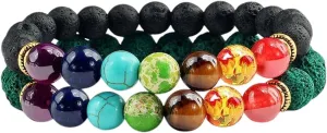 New 2026 2Pcs/Set 7 Bracelet For Women Men Balance Buddha Prayer Tiger Eyes Black Natural Stone Beads Yoga Strand Bracelets Decoration Jewelry Luxury With You Accessories Trendy Best Gift