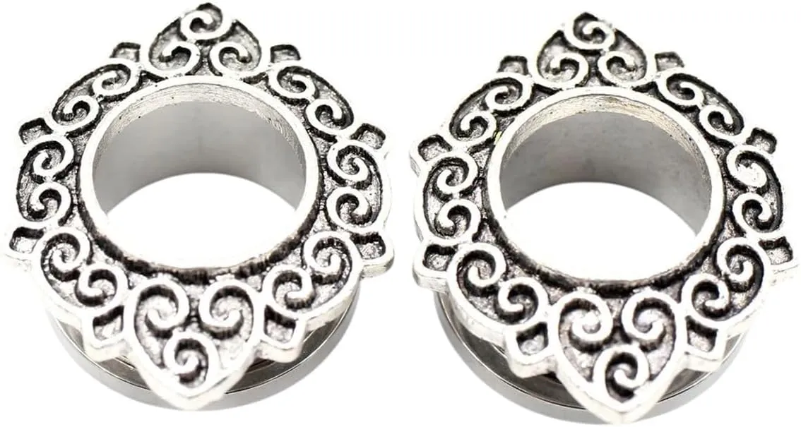 New 2026 Arrive 2Pc Stainless Flower Star Moon Ear Tunnel Plugs Expander Stretcher Gauges Piercing Hollow Expander Body Jewelry Gift Fashion Trendy Accessories Creative