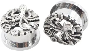 New 2026 Arrive 2Pcs Stainless Button Zipper Shoelaces Ball Ear Tunnel Plug Expander Stretcher Gauge Earring Piercing Body Jewelry Fashion Trendy Accessories Creative Gift