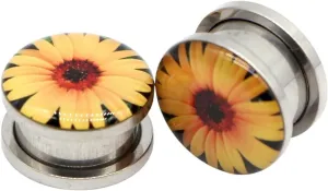 New 2026 Arrive 2Pcs Stainless Flower Skull Face Clouds Ear Tunnels Plugs Expander Stretcher Gauge Earrings Piercing Body Jewelry Fashion Trendy Accessories Creative Gift