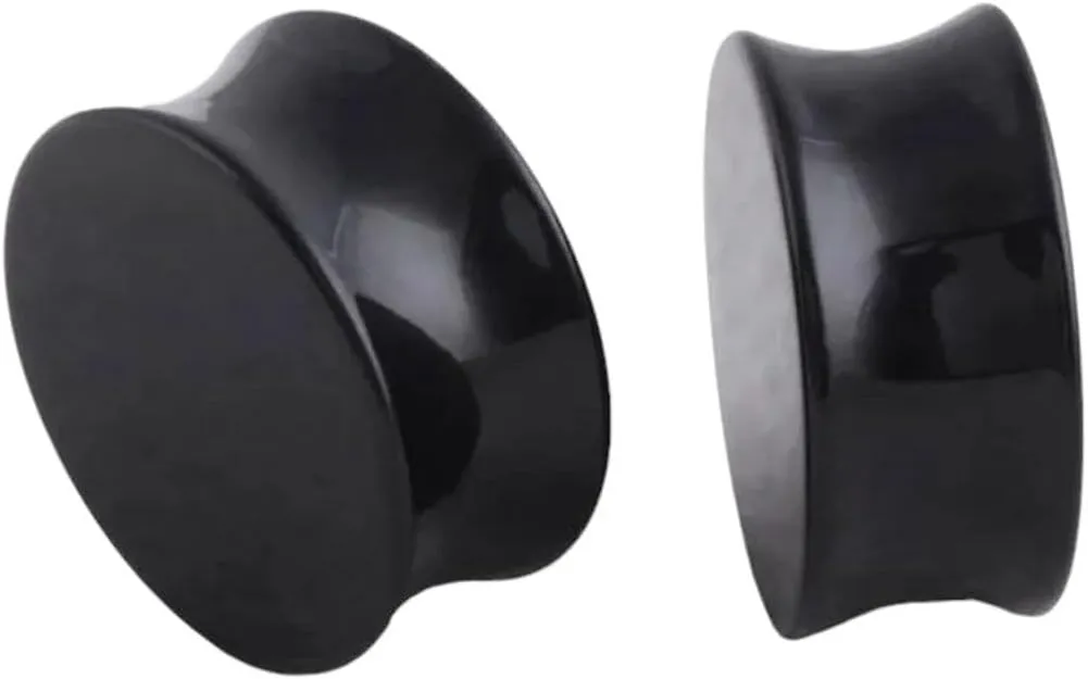 New 2026 Arrive 2Pcs White Black Transparent Acrylic Ear Tunnel Plug Gauges Piercing Double Curved Saddle Expander Stretcher Body Jewelry Fashion Trendy Accessories Creative Gift