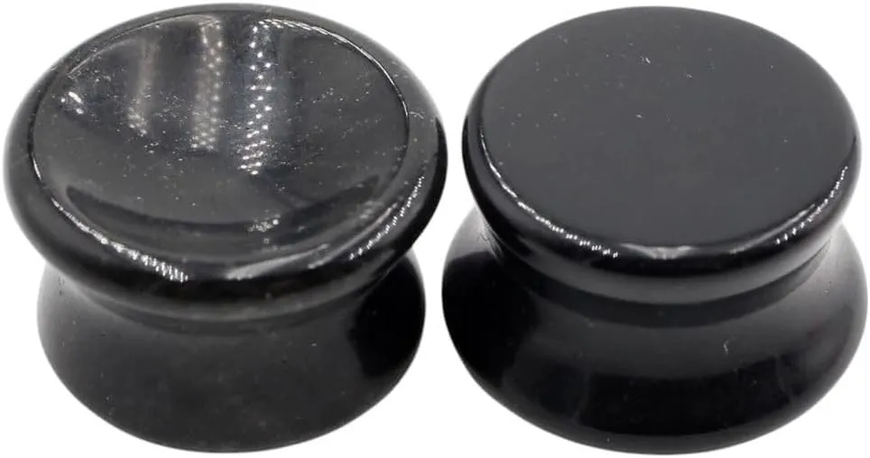 New 2026 Arrive 2Pcs Women Men Concave Natural Stones Ear Tunnels Plug Flesh Expander Stretcher Gauges Earrings Body Piercing Jewelry Fashion Trendy Accessories Creative Gift