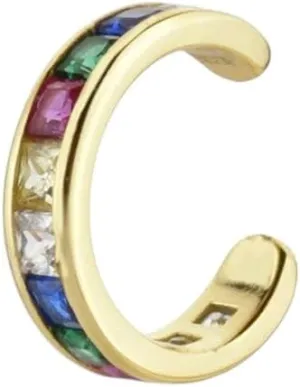 New 2026 Arrive 925 Sterling Silver Rainbow Earcuff No Piercing Cuffs Piercing Pendiente Rock Punk Colorful Wedding Fine Jewelry Gift Fashion Trendy Accessories Creative