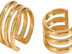 New 2026 Arrive Dainty Double Band Conch Ear Cuff Earrings Line For Stackable Women's Jewelry Gifts Fashion Trendy Accessories Creative Gift