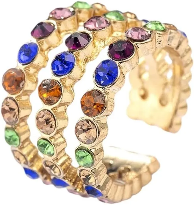 New 2026 Arrive Unisex Trendy Pearls Ear Cuff Earring For Women Hers Fashion Rainbow Cubic Zirconia Stones Small Clip Jewelry Findings Accessories Creative Gift For Women And Men