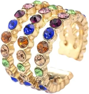 New 2026 Arrive Unisex Trendy Pearls Ear Cuff Earring For Women Hers Fashion Rainbow Cubic Zirconia Stones Small Clip Jewelry Findings Accessories Creative Gift For Women And Men