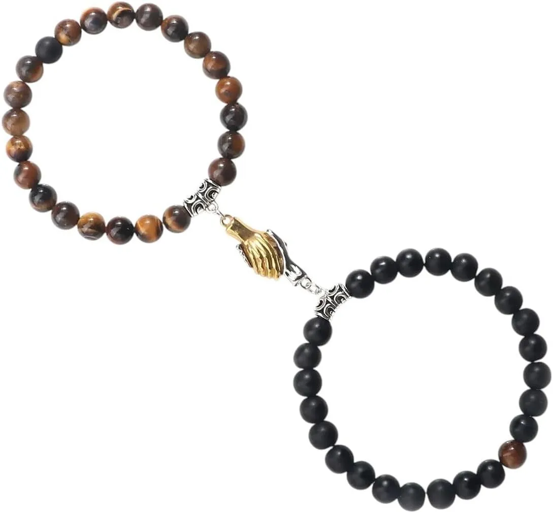 New 2026 Couple Distance Natural Stone Magnitic Beaded Bracelets Women Men Fashion Prayer Beads Lover Friendship Jewelry Gifts Trendy Accessories Creative Gift