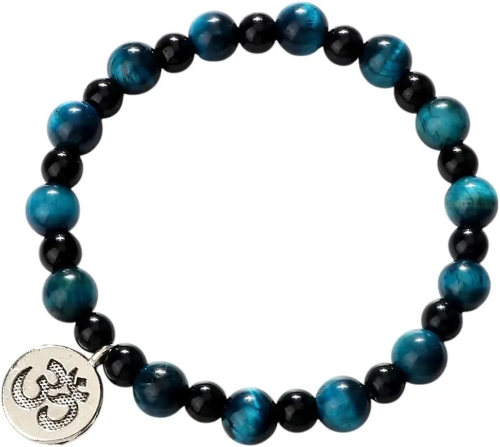 New 2026 Om Symbol Buddhist Prayer Bracelets For Women Men Natural Tiger Eye Black Onyx Stone Meditation Bracelet Friendship Jewelry Gift Fashion Trendy Accessories Creative For Women And Men