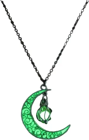 New 2026 Unisex Night Fluorescence Luminous Glowing Hollow Cage Moon Star Planet Pendant Glow In The Dark Necklace For Halloween Decoration Jewelry Luxury With You Accessories Trendy Women And Men