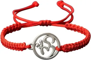 New 2026 Unisex Stainles Stell Charm Om Symbol Handmade Rope String Adjustable Red Black Bracelets Women Men Lucky Fashion Jewelry Friend Gift Prayer Trendy Accessories Creative For Women And Men