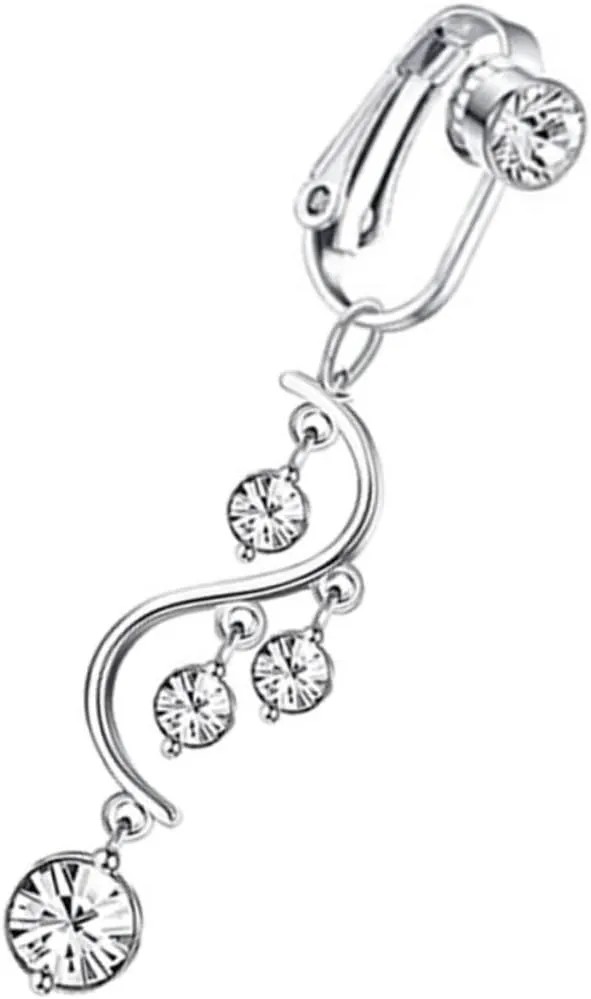 NOLITOY Cute Belly Button Ring Dangle Navel Jewelry for Women Non Piercing Body Jewelry