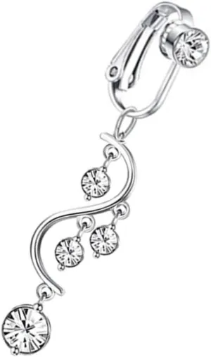 NOLITOY Cute Belly Button Ring Dangle Navel Jewelry for Women Non Piercing Body Jewelry