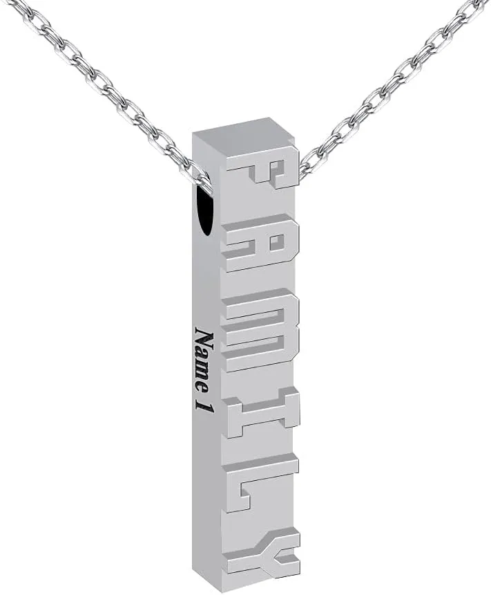 Novgarden Dainty Custom Name Necklace, Sterling Silver Name Necklace Personalized Vertical Engraved Necklace Charm Jewelry Gift for Your Girlfriend, Wife