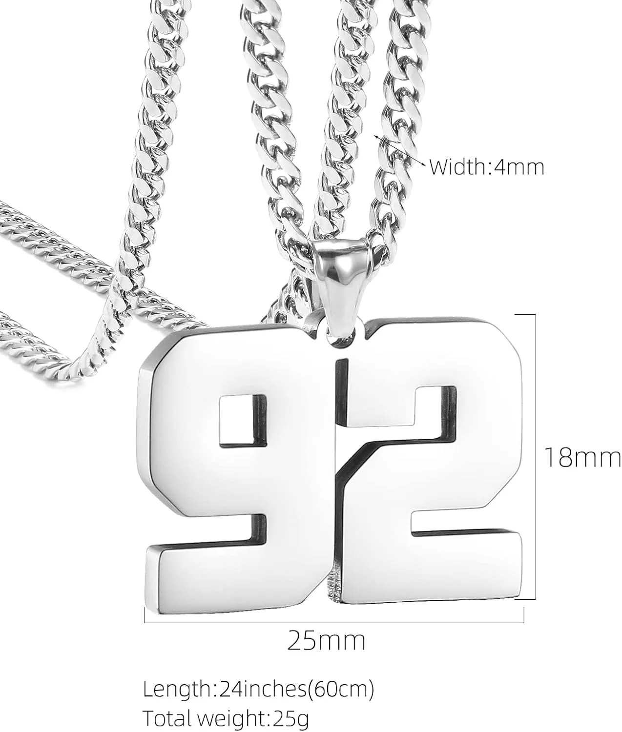 Number Necklaces for Boys,Athletes Stainless Steel Personalized Sports Number Pendant Chain for Boys Football/Basketball/Baseball Team Inspiration Jewelry with Gifts
