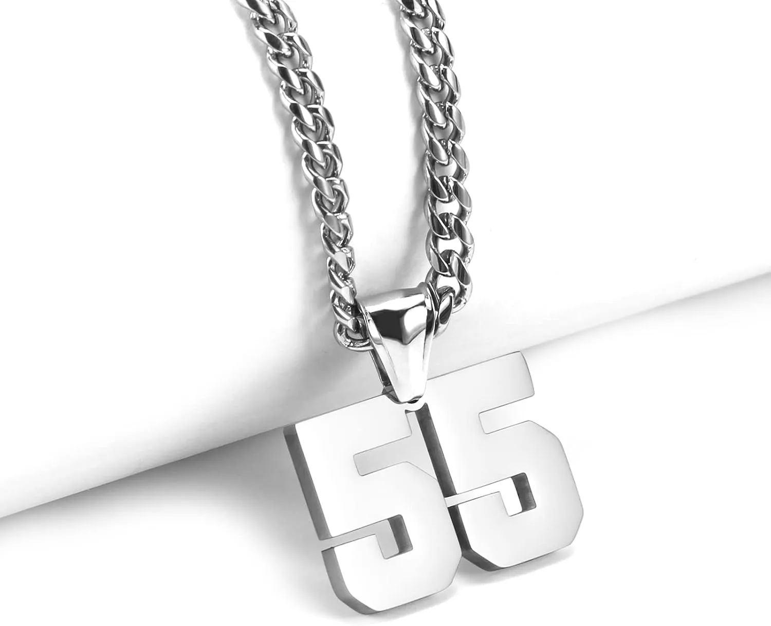 Number Necklaces for Boys,Athletes Stainless Steel Personalized Sports Number Pendant Chain for Boys Football/Basketball/Baseball Team Inspiration Jewelry with Gifts