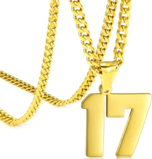 Number Necklaces for Boys,Athletes Stainless Steel Personalized Sports Number Pendant Chain for Boys Football/Basketball/Baseball Team Inspiration Jewelry with Gifts