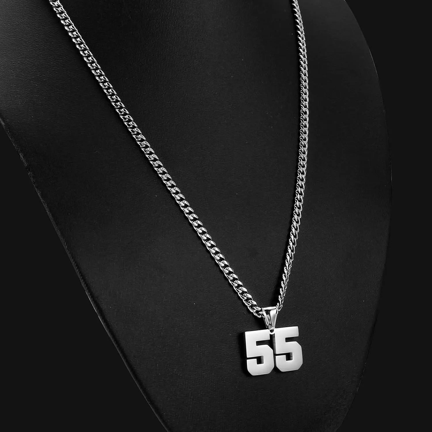 Number Necklaces for Boys,Athletes Stainless Steel Personalized Sports Number Pendant Chain for Boys Football/Basketball/Baseball Team Inspiration Jewelry with Gifts