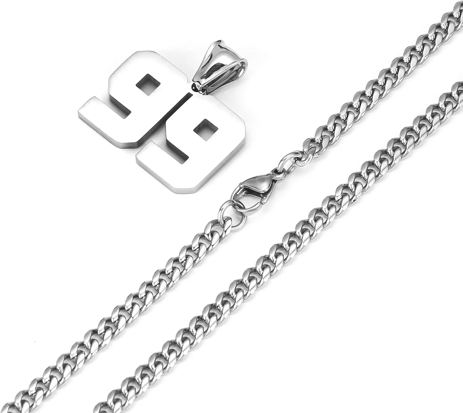 Number Necklaces for Boys,Athletes Stainless Steel Personalized Sports Number Pendant Chain for Boys Football/Basketball/Baseball Team Inspiration Jewelry with Gifts