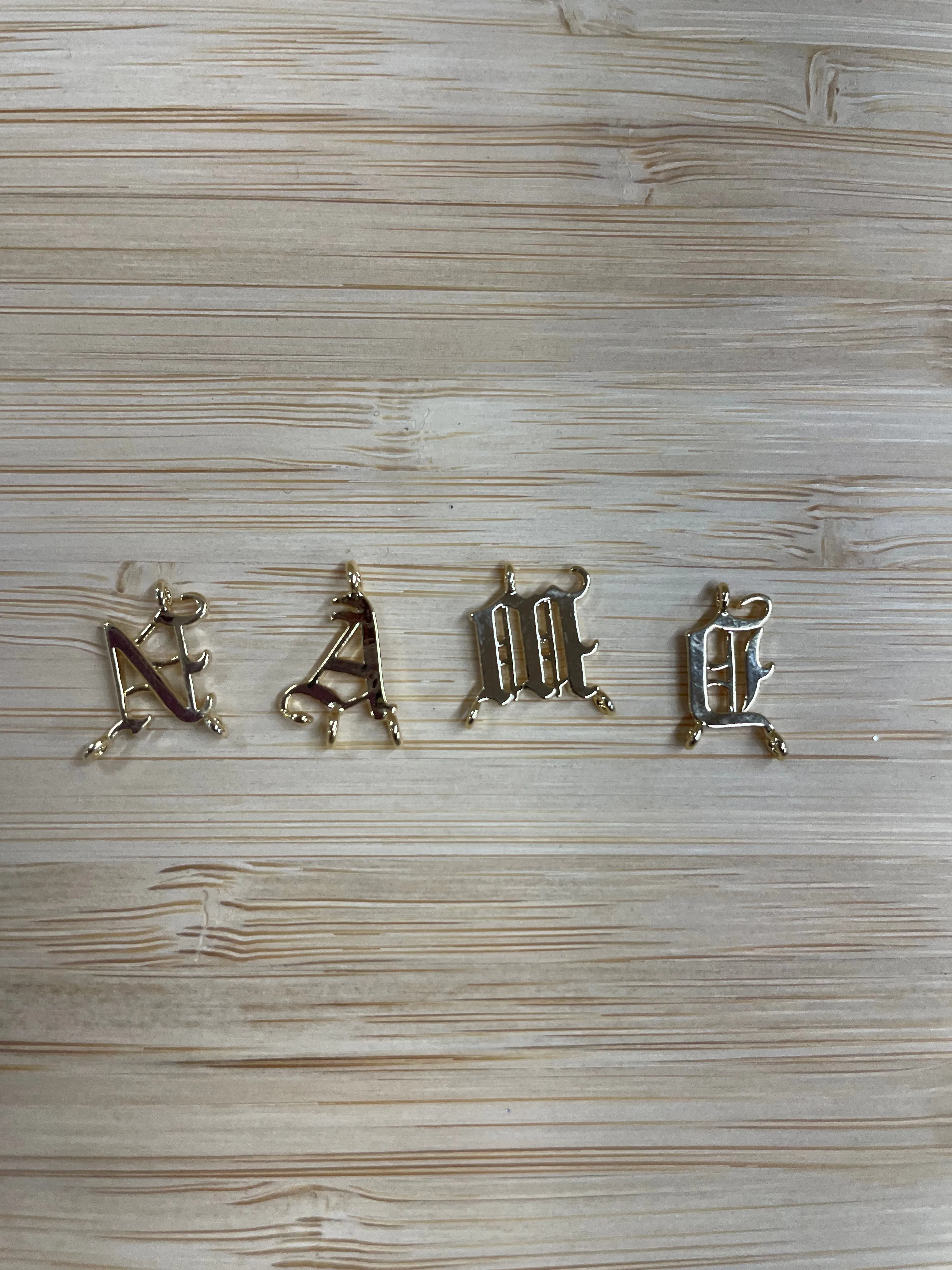 Old English Letter Charms
