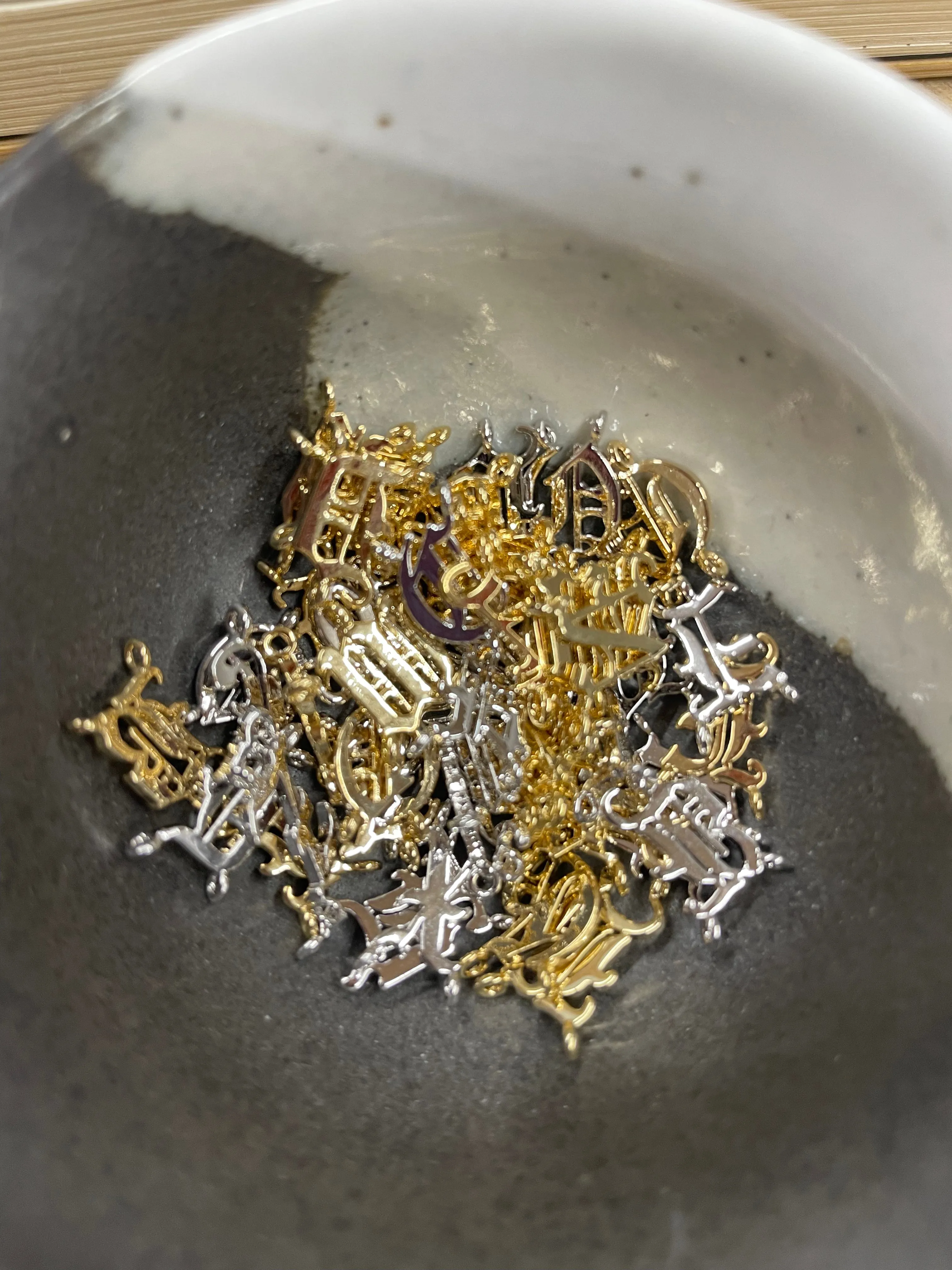 Old English Letter Charms