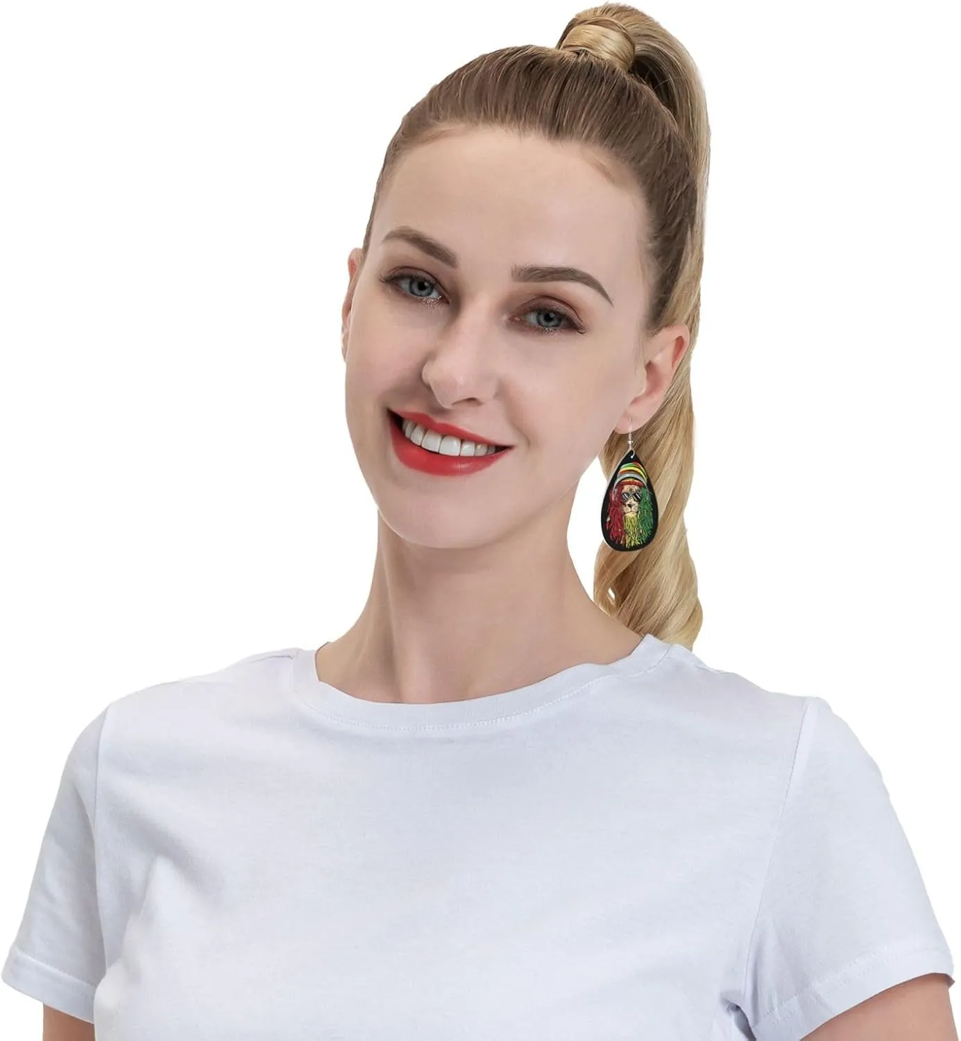 One Love Music Reggae Rasta Earrings For Women Girls Lightweight Teardrop Dangle Earrings Jewelry Gift