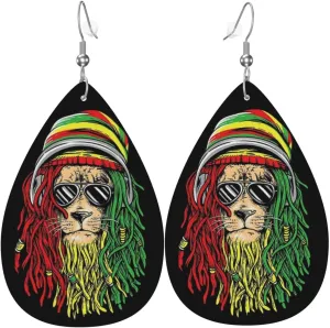 One Love Music Reggae Rasta Earrings For Women Girls Lightweight Teardrop Dangle Earrings Jewelry Gift