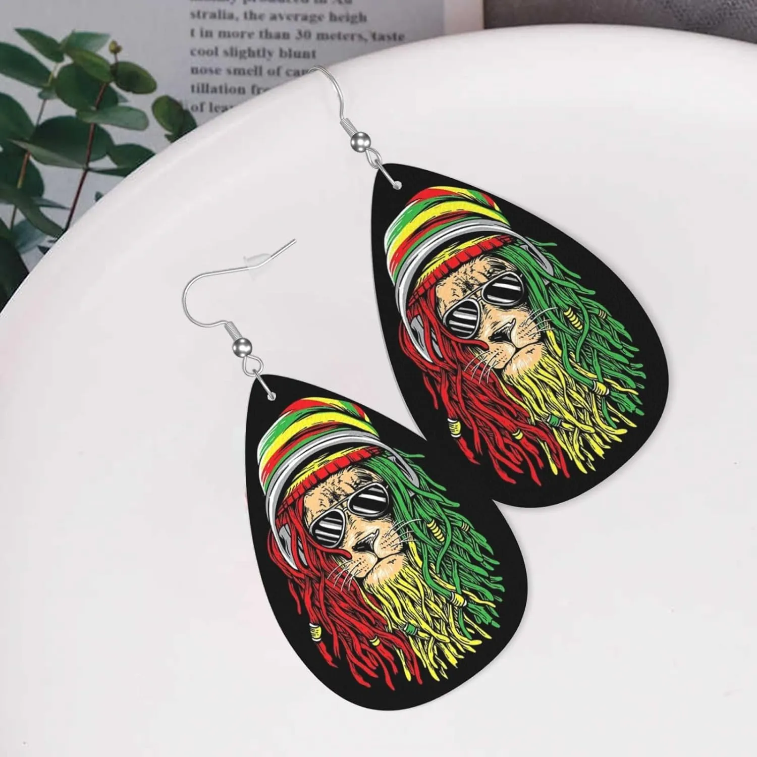 One Love Music Reggae Rasta Earrings For Women Girls Lightweight Teardrop Dangle Earrings Jewelry Gift