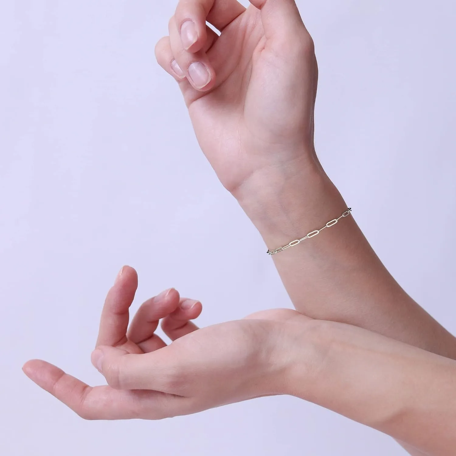 Paperclip Bracelet for Women - Silver Chain Bracelet 3mm Diamond-Cut Sterling Silver Clasp, Minimalist Everyday Thoughtful Jewelry Gift for Her, Mom, Wife, Girlfriend 6.5, 7.0, 7.5, 8.0, 8.5, 9.0 Inches