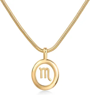 PAVOI 14K Gold Plated Unique Floating Astrology Pendant Necklace for Women - Horoscope Charm Necklace - Dainty Zodiac Gifts